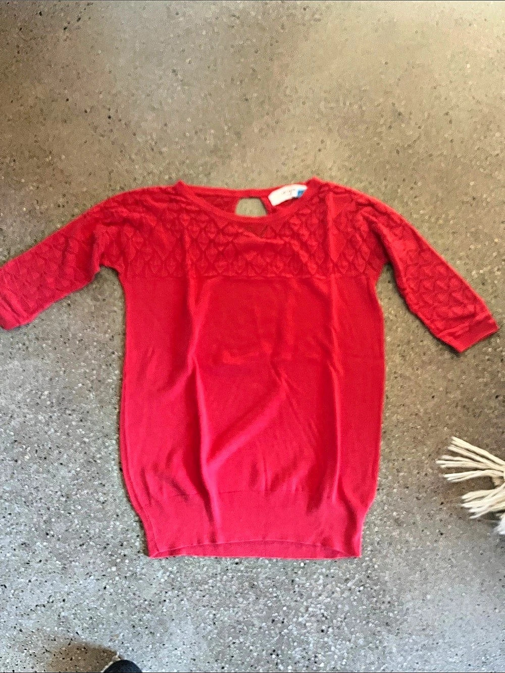 Sparrow Red Textured Knit Sweater Size Small